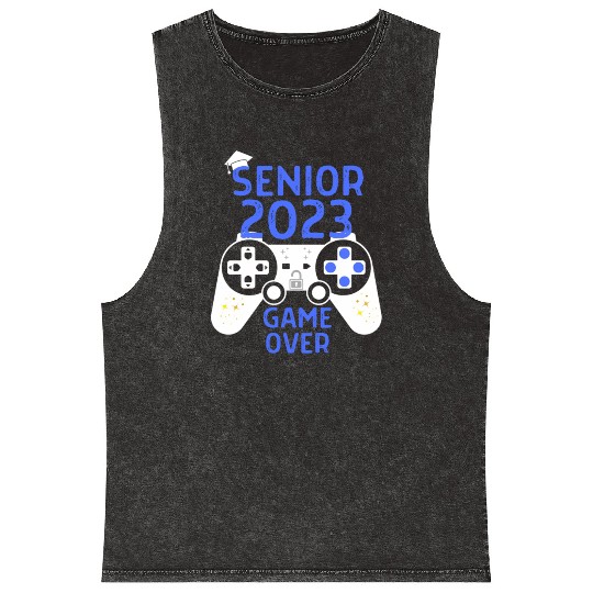 Class Of 2023 Senior Video Game Over School Gamer Mineral Wash Tank Tops