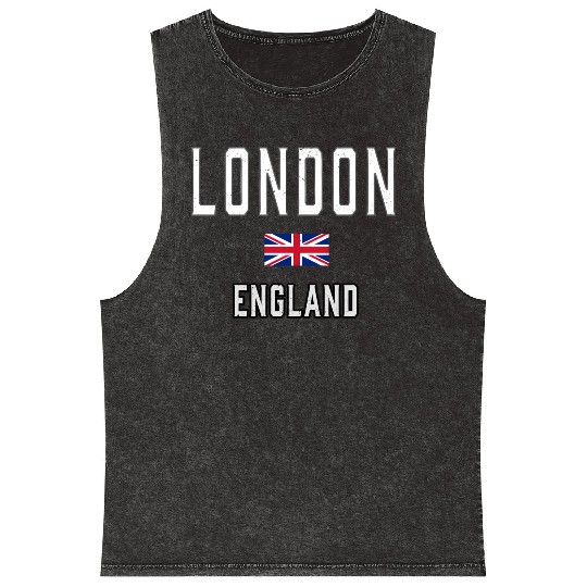 London England England Flag Mineral Wash Tank Tops