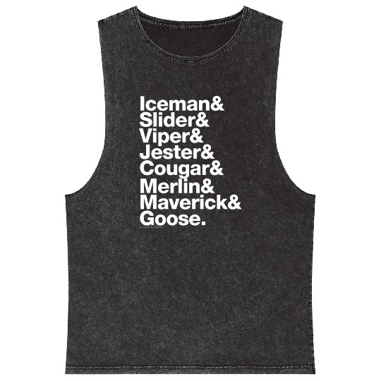 Top Gun Pilot Names Mineral Wash Tank Tops