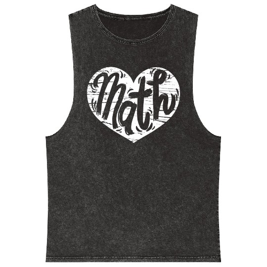 Math Heart Math Teacher He Mineral Wash Tank Tops