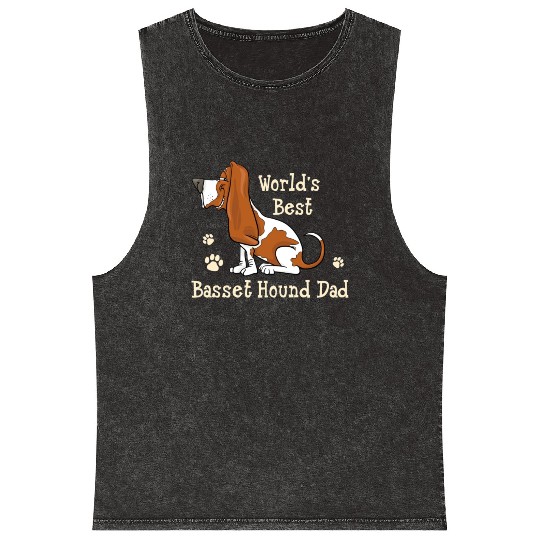 World s Best Basset Hound Dad Dog Owner Mineral Wash Tank Tops