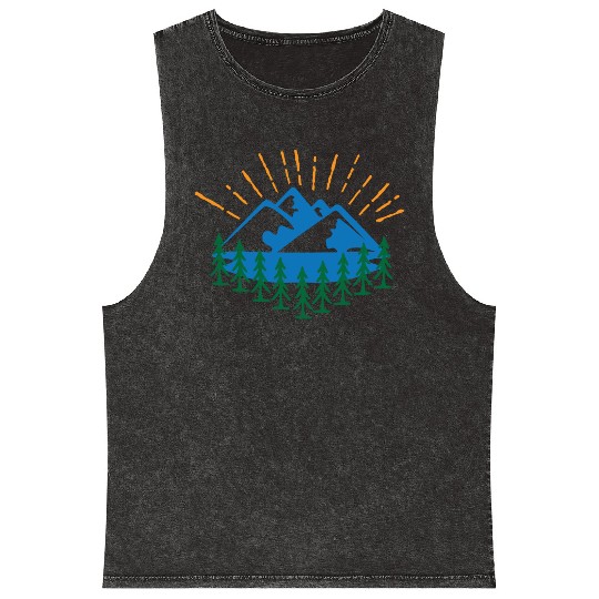 Blue Mountain And Forest Mineral Wash Tank Tops