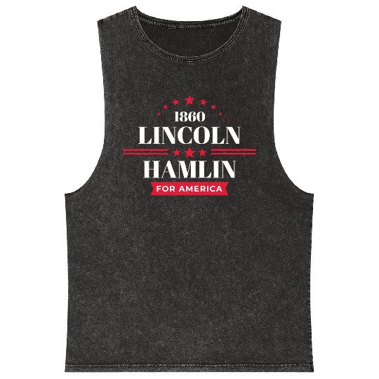 Abe Lincoln 1860 Republican Campaign Mineral Wash Tank Tops