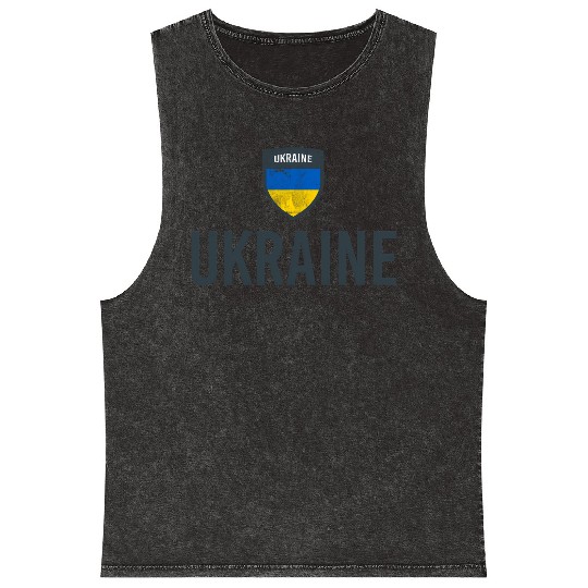 Ukraine Flag Ukrainian Flag Ukraine Mineral Wash Tank Tops
