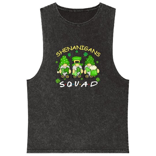 St Patrick'S Day Shenanigans Squad Three Gnomes Mineral Wash Tank Tops