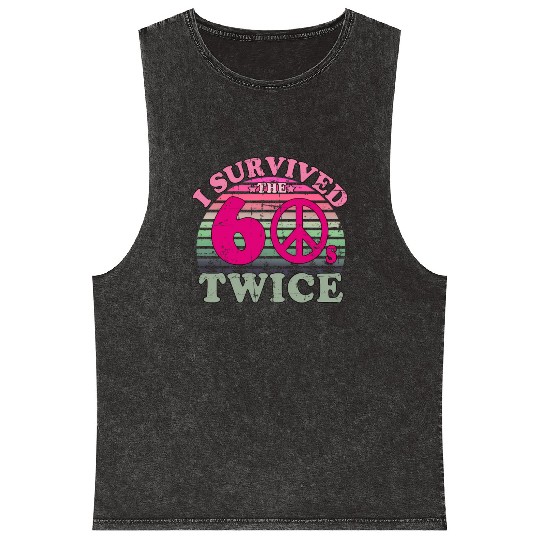 I Survived The Sixties 60S Twice Mineral Wash Tank Tops