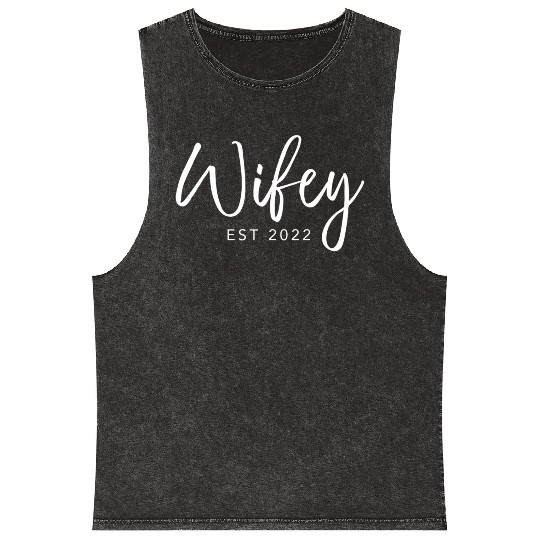Just Married Est 2022 For Mineral Wash Tank Tops