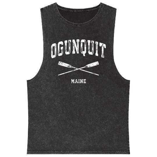Ogunquit Maine Nautical Crossed Oars Mineral Wash Tank Tops