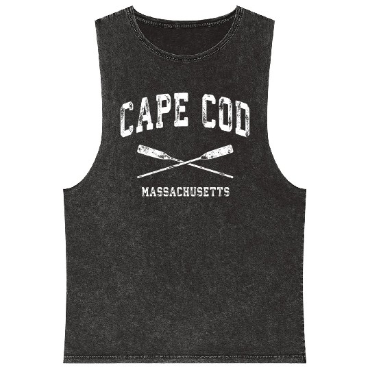 Cape Cod Massachusetts Nautical Crossed Oars Mineral Wash Tank Tops