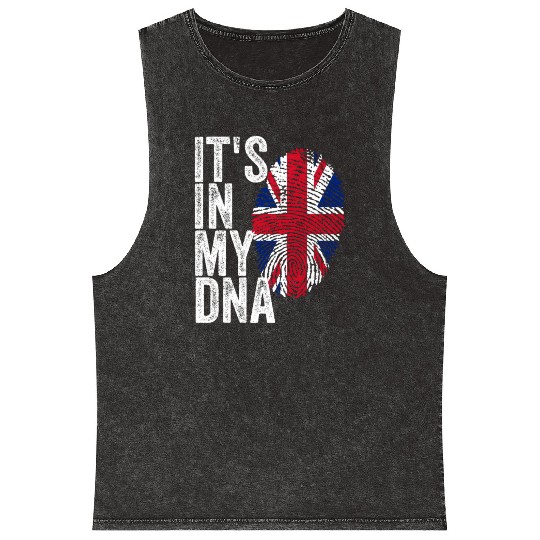 It'S In My Dna Uk Union Jack England Flag Eu Mineral Wash Tank Tops