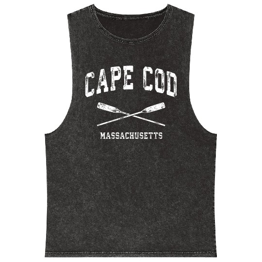 Cape Cod Massachusetts Nautical Crossed Oars Mineral Wash Tank Tops