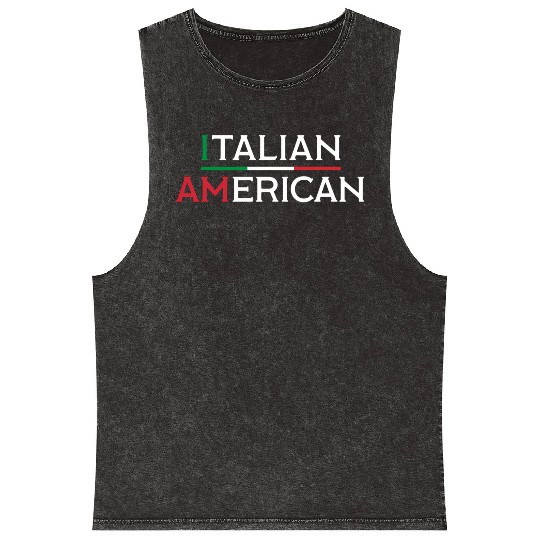 I Am Italian American Italy And America Pride Mineral Wash Tank Tops
