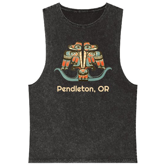 Pendleton Oregon Thunderbird Nw Native American Mineral Wash Tank Tops