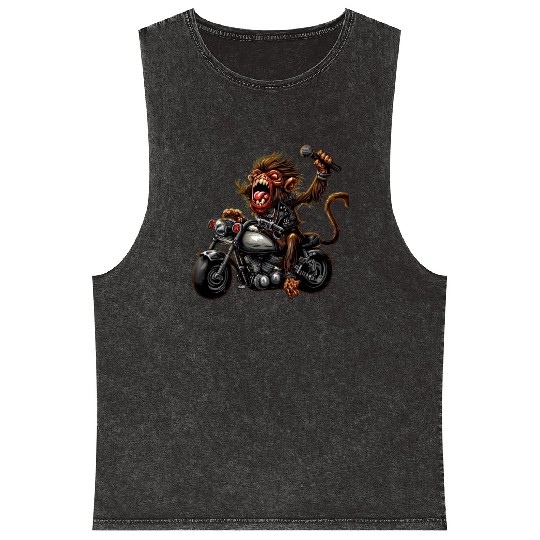 zombie Raider Monkey Mineral Wash Tank Tops