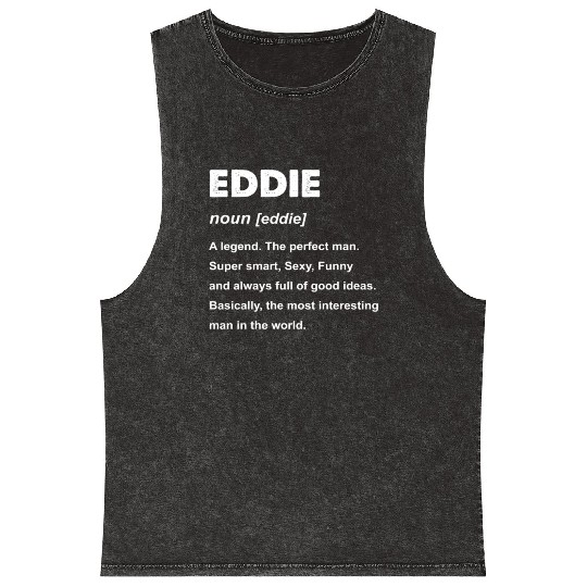 Eddie Name Mineral Wash Tank Tops