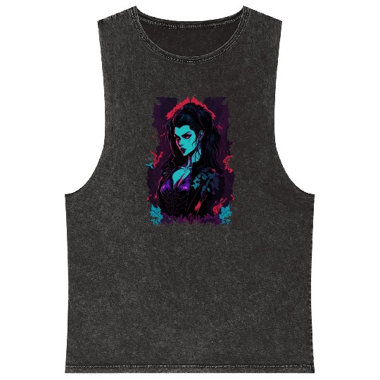 Vampire Girl Mineral Wash Tank Tops
