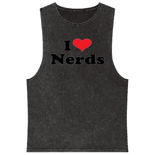 Cute I Love Nerds Mineral Wash Tank Tops