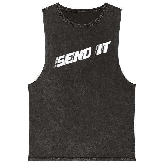 Dirt Bike Send It Motocross Mineral Wash Tank Tops