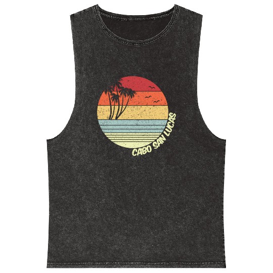 Cabo San Lucas Meco Beach Vacation Mineral Wash Tank Tops