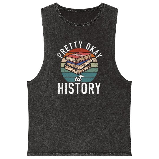 Pretty Okay At History Mineral Wash Tank Tops