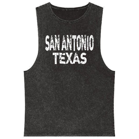 San Antonio Texas Distressed Mineral Wash Tank Tops