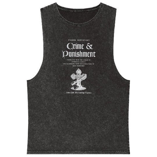 Crime And Punishment Fyodor Dostoevy Title Page Mineral Wash Tank Tops