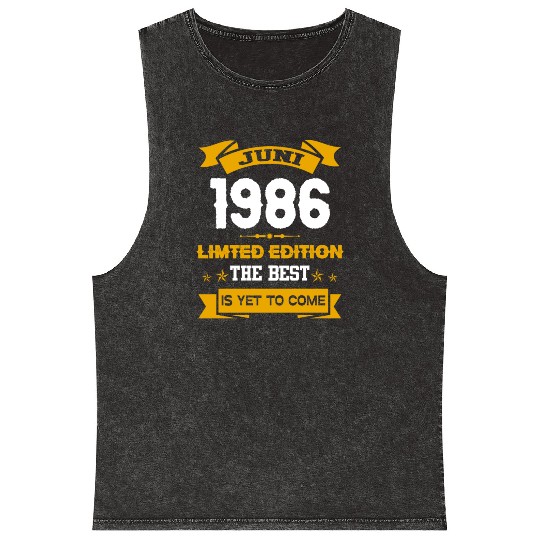 June 1986 Birthday Surprise Mineral Wash Tank Tops