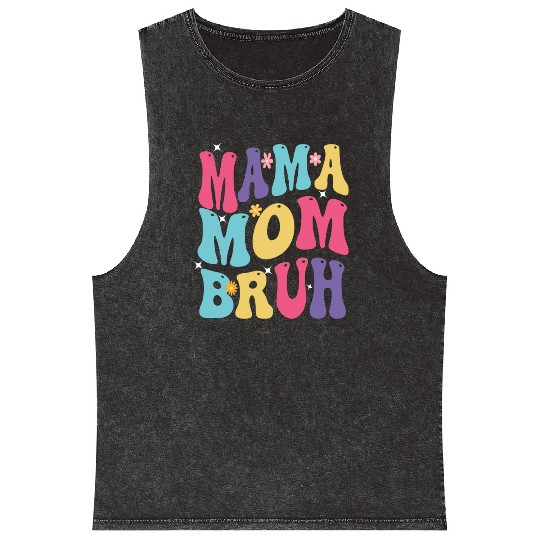MAMA MOM BRUH Mineral Wash Tank Tops