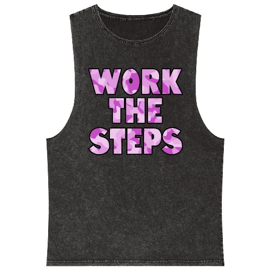 Work the Steps purple camo Mineral Wash Tank Tops