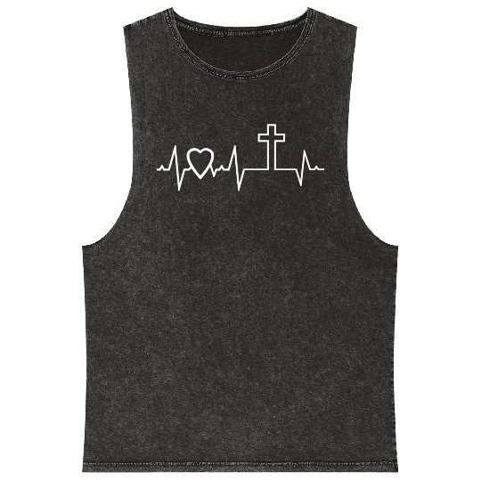 Christian Cross I Love Jesus Easter Resurrection Mineral Wash Tank Tops