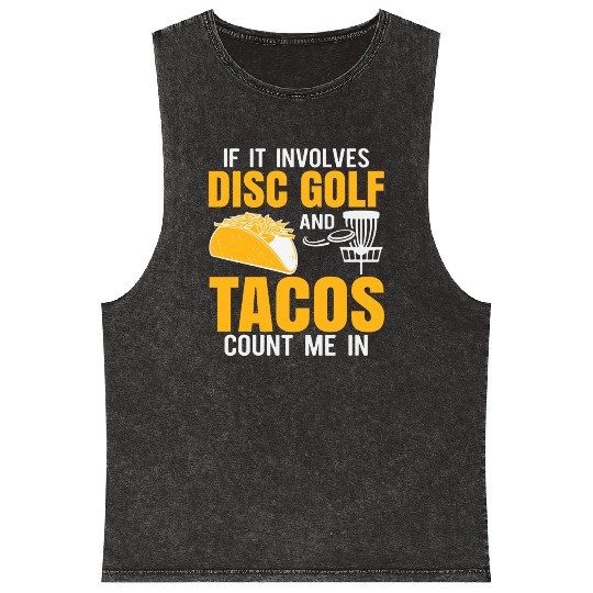 Disc Golf Tacos Mineral Wash Tank Tops