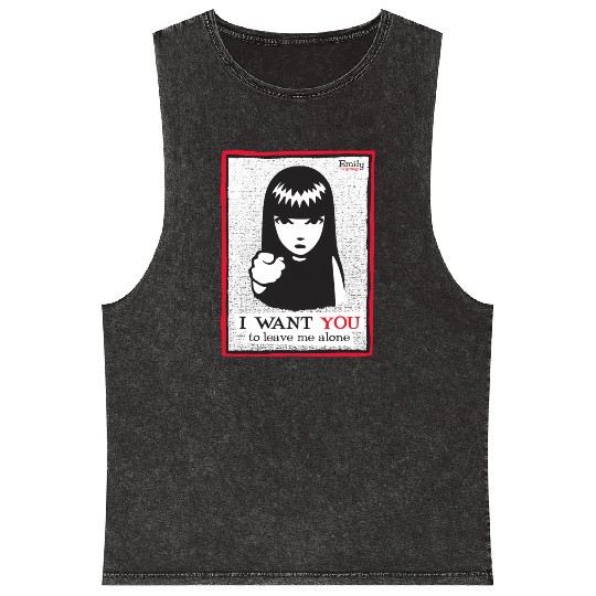 Emily The Strange I Want You To Leave Me Alone Mineral Wash Tank Tops