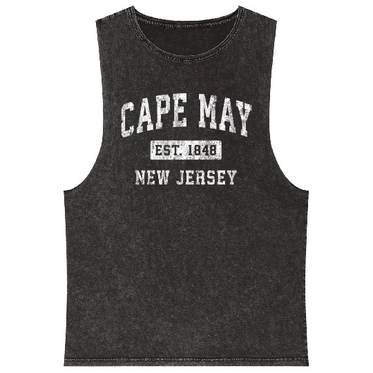 Cape May New Jersey Nj Established Sports Mineral Wash Tank Tops