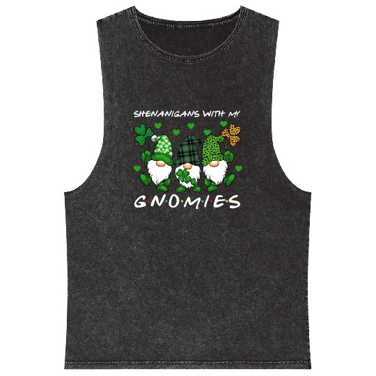 Shenanigans With My Gnomies St Patrick'S Day Mineral Wash Tank Tops