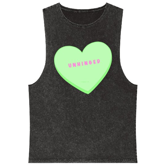 unhinged conversation heart Mineral Wash Tank Tops