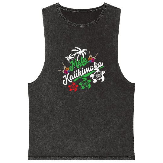 Mele Kalikimaka - Fun Merry Mineral Wash Tank Tops