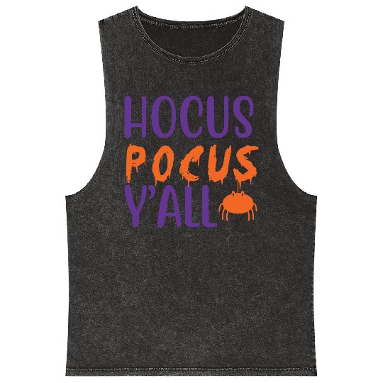 Hocus Pocus Y all Halloween Costumes For Women Mineral Wash Tank Tops
