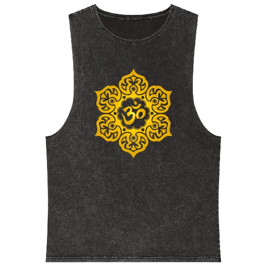 Yellow Lotus Yoga Om Mineral Wash Tank Tops