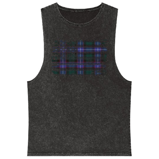 Guthrie Surname American Flag Scottish Clan Tartan Mineral Wash Tank Tops