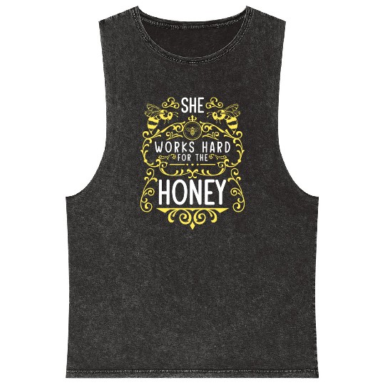 Bee Honey Bee Animal Mineral Wash Tank Tops