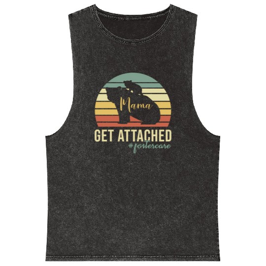 Get Attached Foster Care Mom Mama Bear Cub Mineral Wash Tank Tops
