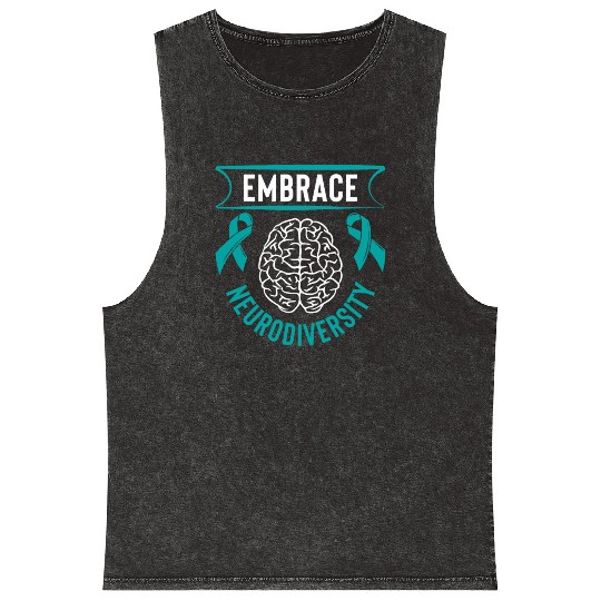 Embrace neurodiversity Mineral Wash Tank Tops