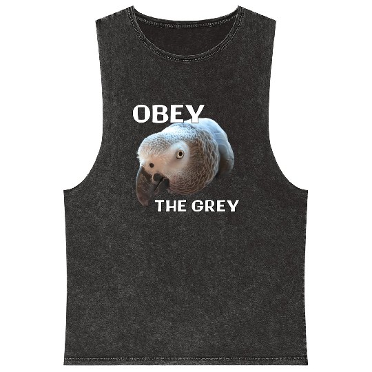 Obey The Grey - African Grey Parrot Mineral Wash Tank Tops