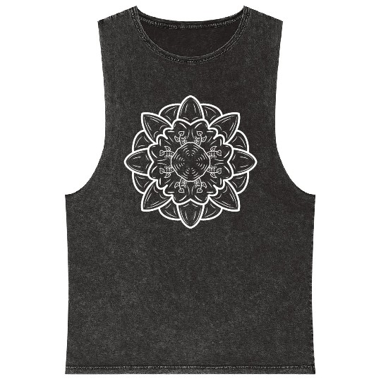 Flower,Mindfulness,Yoga,Breath,Balance,Meditation, Mineral Wash Tank Tops