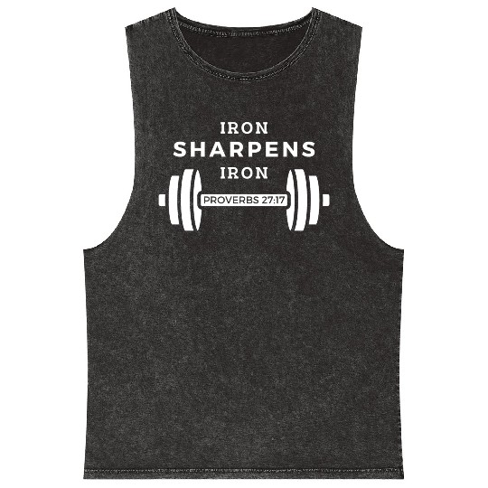 Iron Sharpens Iron (Proverbs 27:17) Mineral Wash Tank Tops