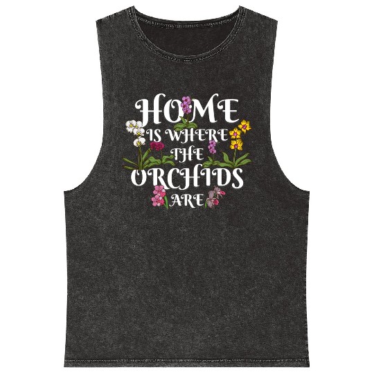 Orchid Flower Lover Women Florist Plants Lover Mineral Wash Tank Tops