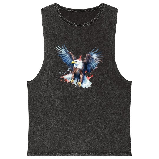 Eagle 4Th July Independent Day Mineral Wash Tank Tops