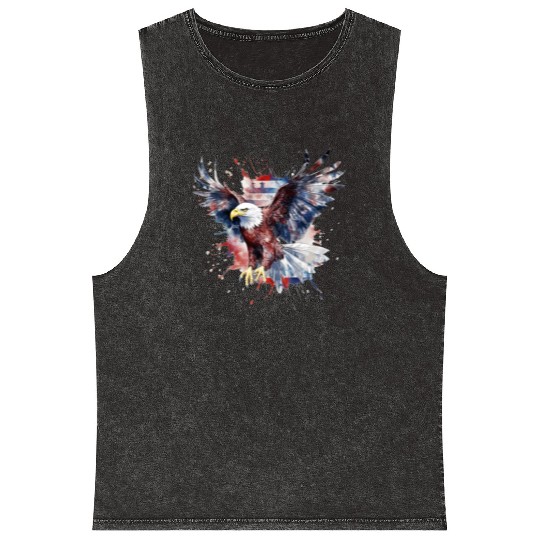 Eagle 4Th July Independent Day Mineral Wash Tank Tops
