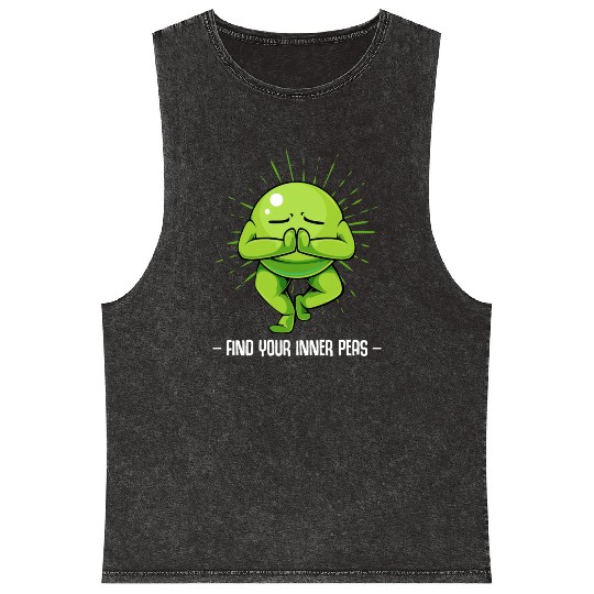 Peas Find Your Inner Peas Funny Vegetable Pun Mineral Wash Tank Tops