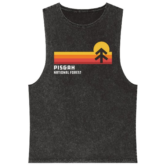 Retro Sunset Pisgah National Forest Asheville Mineral Wash Tank Tops